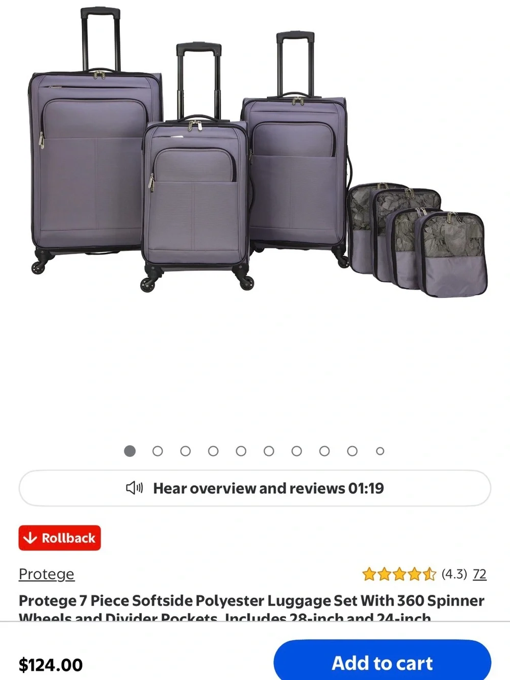 Men's Gray Upright Roller Suitcase with Front Pocket